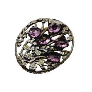 Antique Amethyst Glass Dress Clip (A1261)